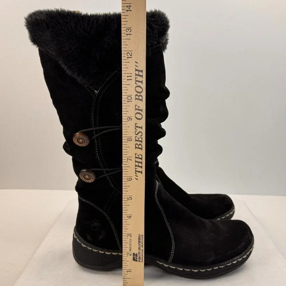 Bare Traps Womens Black Esha Leather Upper Faux Fur Mid Calf Boots Size 9M - Picture 12 of 15